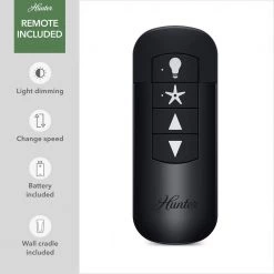 Hardaway 44 in. LED Indoor Brushed Nickel Ceiling Fan with Light Kit and Remote by Hunter -Hunter Sales brushed nickel hunter ceiling fans with lights 50721 1d 1000