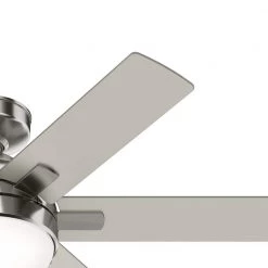 Hardaway 44 in. LED Indoor Brushed Nickel Ceiling Fan with Light Kit and Remote by Hunter -Hunter Sales brushed nickel hunter ceiling fans with lights 50721 4f 1000