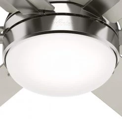 Hardaway 44 in. LED Indoor Brushed Nickel Ceiling Fan with Light Kit and Remote by Hunter -Hunter Sales brushed nickel hunter ceiling fans with lights 50721 fa 1000