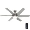 Sotto 52 in. LED Indoor Brushed Nickel Ceiling Fan with Light Kit and Remote by Hunter 1 Sotto 52 in. LED Indoor Brushed Nickel Ceiling Fan with Light Kit and Remote by Hunter -Hunter Sales brushed nickel hunter ceiling fans with lights 50976 64 1000