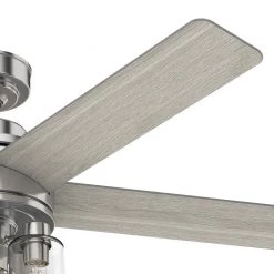 Agnew 52 in. LED Indoor Brushed Nickel Ceiling Fan with Light and Remote by Hunter -Hunter Sales brushed nickel hunter ceiling fans with lights 51214 1d 1000