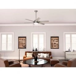Lodestar 52 in. LED Indoor Brushed Nickel Ceiling Fan with Light Kit by Hunter -Hunter Sales brushed nickel hunter ceiling fans with lights 51276 40 1000