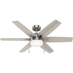Lodestar 52 in. LED Indoor Brushed Nickel Ceiling Fan with Light Kit by Hunter