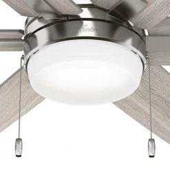 Lodestar 52 in. LED Indoor Brushed Nickel Ceiling Fan with Light Kit by Hunter -Hunter Sales brushed nickel hunter ceiling fans with lights 51276 66 1000