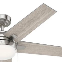 Bartlett 52 in. LED Indoor Brushed Nickel Ceiling Fan with Light Kit by Hunter -Hunter Sales brushed nickel hunter ceiling fans with lights 51329 1f 1000