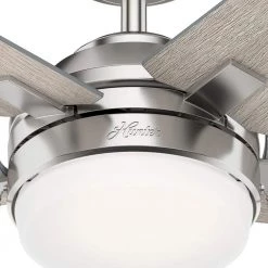 Bartlett 52 in. LED Indoor Brushed Nickel Ceiling Fan with Light Kit by Hunter -Hunter Sales brushed nickel hunter ceiling fans with lights 51329 31 1000