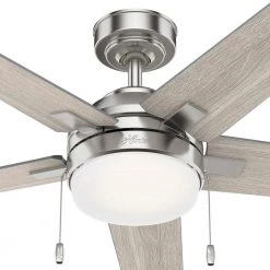Bartlett 52 in. LED Indoor Brushed Nickel Ceiling Fan with Light Kit by Hunter -Hunter Sales brushed nickel hunter ceiling fans with lights 51329 44 1000