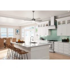 Bartlett 52 in. LED Indoor Brushed Nickel Ceiling Fan with Light Kit by Hunter -Hunter Sales brushed nickel hunter ceiling fans with lights 51329 4f 1000