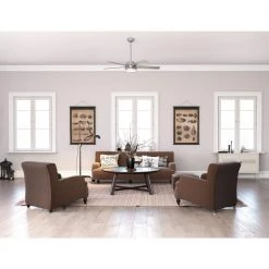 Bartlett 52 in. LED Indoor Brushed Nickel Ceiling Fan with Light Kit by Hunter -Hunter Sales brushed nickel hunter ceiling fans with lights 51329 c3 1000