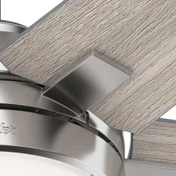 Bartlett 52 in. LED Indoor Brushed Nickel Ceiling Fan with Light Kit by Hunter -Hunter Sales brushed nickel hunter ceiling fans with lights 51329 fa 1000