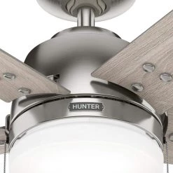 Kirkwood 44 in. Indoor Brushed Nickel Ceiling Fan With Light Kit by Hunter -Hunter Sales brushed nickel hunter ceiling fans with lights 51546 1f 1000