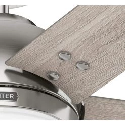 Kirkwood 44 in. Indoor Brushed Nickel Ceiling Fan With Light Kit by Hunter -Hunter Sales brushed nickel hunter ceiling fans with lights 51546 4f 1000