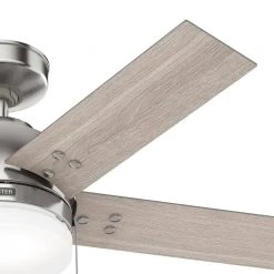 Kirkwood 44 in. Indoor Brushed Nickel Ceiling Fan With Light Kit by Hunter -Hunter Sales brushed nickel hunter ceiling fans with lights 51546 66 1000