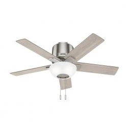 Fitzgerald 44 in. Indoor Brushed Nickel Ceiling Fan with Light Kit Included by Hunter