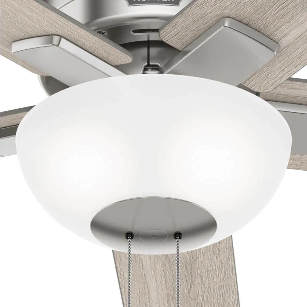 Fitzgerald 44 in. Indoor Brushed Nickel Ceiling Fan with Light Kit Included by Hunter 8 Fitzgerald 44 in. Indoor Brushed Nickel Ceiling Fan with Light Kit Included by Hunter - Image 6