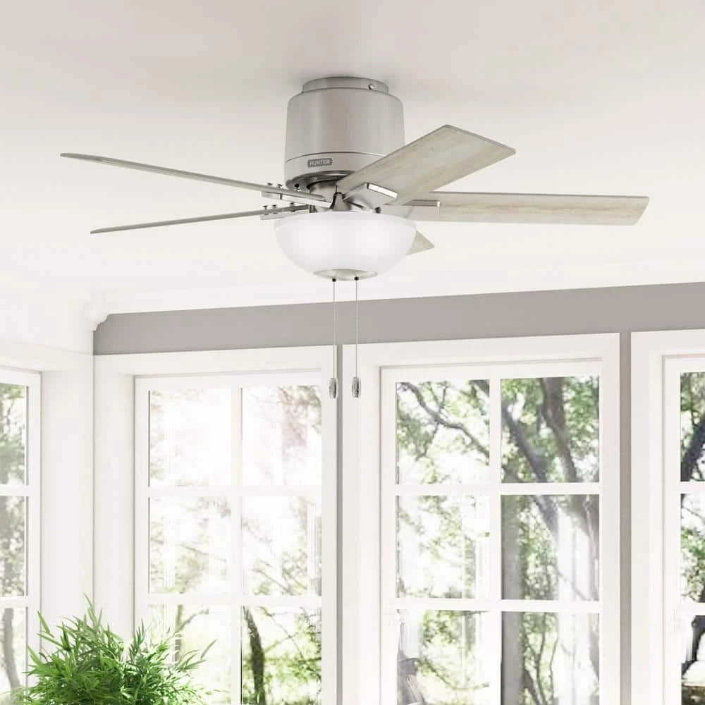 Fitzgerald 44 in. Indoor Brushed Nickel Ceiling Fan with Light Kit Included by Hunter 4 Fitzgerald 44 in. Indoor Brushed Nickel Ceiling Fan with Light Kit Included by Hunter - Image 2
