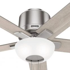 Fitzgerald 44 in. Indoor Brushed Nickel Ceiling Fan with Light Kit Included by Hunter 25 Fitzgerald 44 in. Indoor Brushed Nickel Ceiling Fan with Light Kit Included by Hunter -Hunter Sales brushed nickel hunter ceiling fans with lights 51587 fa 1000