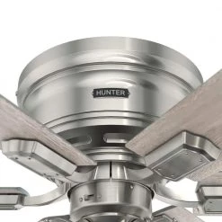 Alvarado 52 in. Indoor Brushed Nickel Ceiling Fan with Light Kit by Hunter -Hunter Sales brushed nickel hunter ceiling fans with lights 51762 44 1000