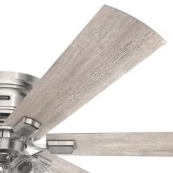 Alvarado 52 in. Indoor Brushed Nickel Ceiling Fan with Light Kit by Hunter -Hunter Sales brushed nickel hunter ceiling fans with lights 51762 77 1000