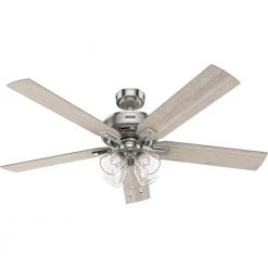 Beckworth 60 in. Indoor Brushed Nickel Ceiling Fan with Light Kit by Hunter