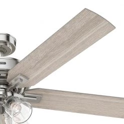Beckworth 60 in. Indoor Brushed Nickel Ceiling Fan with Light Kit by Hunter -Hunter Sales brushed nickel hunter ceiling fans with lights 51763 66 1000