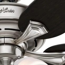 Channing 52 in. Indoor LED Brushed Nickel Ceiling Fan with Light by Hunter 23 Channing 52 in. Indoor LED Brushed Nickel Ceiling Fan with Light by Hunter -Hunter Sales brushed nickel hunter ceiling fans with lights 52074 4f 1000