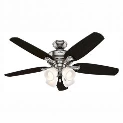 Channing 52 in. Indoor LED Brushed Nickel Ceiling Fan with Light by Hunter