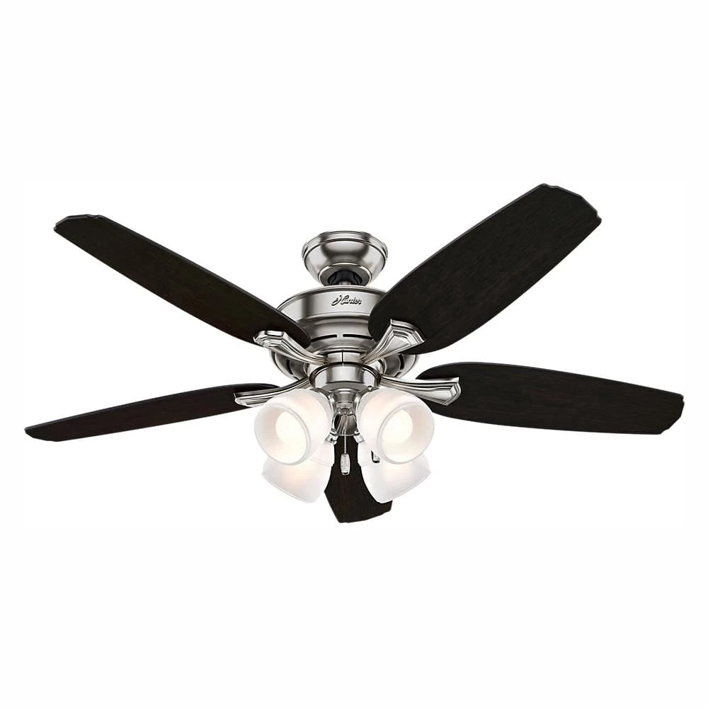 Channing 52 in. Indoor LED Brushed Nickel Ceiling Fan with Light by Hunter 3 Channing 52 in. Indoor LED Brushed Nickel Ceiling Fan with Light by Hunter