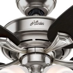 Channing 52 in. Indoor LED Brushed Nickel Ceiling Fan with Light by Hunter 20 Channing 52 in. Indoor LED Brushed Nickel Ceiling Fan with Light by Hunter -Hunter Sales brushed nickel hunter ceiling fans with lights 52074 66 1000