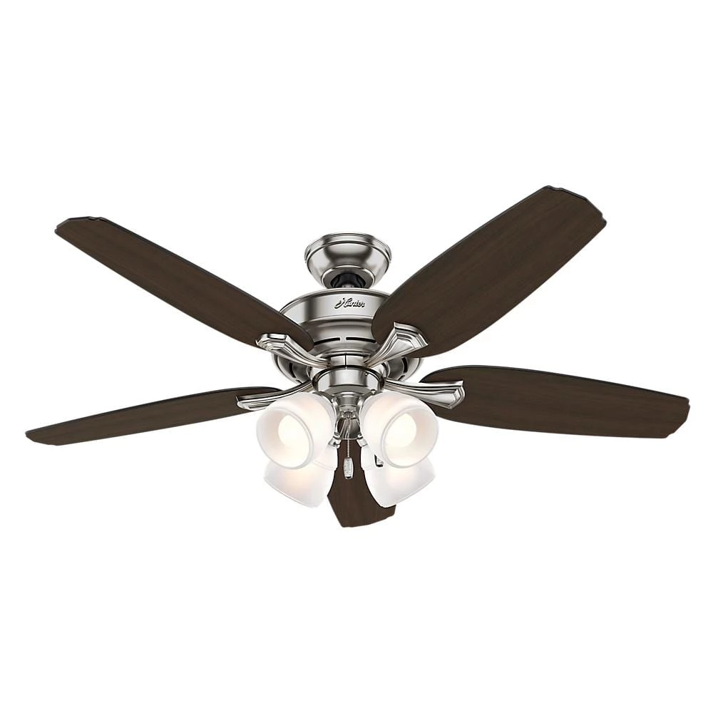 Channing 52 in. Indoor LED Brushed Nickel Ceiling Fan with Light by Hunter 4 Channing 52 in. Indoor LED Brushed Nickel Ceiling Fan with Light by Hunter - Image 2
