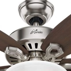 Builder Small Room 42 in. Indoor Brushed Nickel Bowl Ceiling Fan with Light Kit by Hunter -Hunter Sales brushed nickel hunter ceiling fans with lights 52219 1d 1000