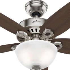 Builder Small Room 42 in. Indoor Brushed Nickel Bowl Ceiling Fan with Light Kit by Hunter -Hunter Sales brushed nickel hunter ceiling fans with lights 52219 44 1000