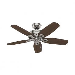 Builder Small Room 42 in. Indoor Brushed Nickel Bowl Ceiling Fan with Light Kit by Hunter -Hunter Sales brushed nickel hunter ceiling fans with lights 52219 4f 1000