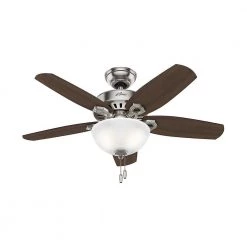 Builder Small Room 42 in. Indoor Brushed Nickel Bowl Ceiling Fan with Light Kit by Hunter
