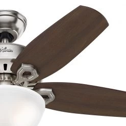 Builder Small Room 42 in. Indoor Brushed Nickel Bowl Ceiling Fan with Light Kit by Hunter -Hunter Sales brushed nickel hunter ceiling fans with lights 52219 66 1000