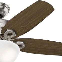 Builder Small Room 42 in. Indoor Brushed Nickel Bowl Ceiling Fan with Light Kit by Hunter -Hunter Sales brushed nickel hunter ceiling fans with lights 52219 77 1000