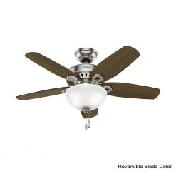 Builder Small Room 42 in. Indoor Brushed Nickel Bowl Ceiling Fan with Light Kit by Hunter -Hunter Sales brushed nickel hunter ceiling fans with lights 52219 a0 1000