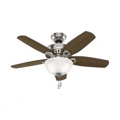 Builder Small Room 42 in. Indoor Brushed Nickel Bowl Ceiling Fan with Light Kit by Hunter -Hunter Sales brushed nickel hunter ceiling fans with lights 52219 d4 1000