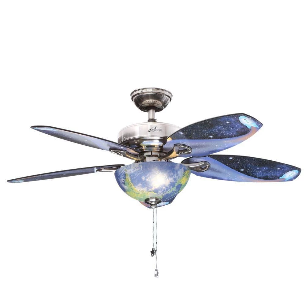Discovery 48 in. LED Indoor Brushed Nickel Ceiling Fan with Light Kit by Hunter 3 Discovery 48 in. LED Indoor Brushed Nickel Ceiling Fan with Light Kit by Hunter