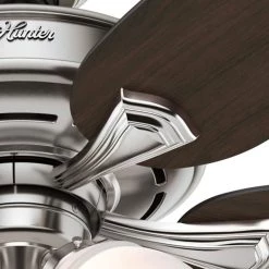 Channing 60 in. LED Indoor Brushed Nickel Ceiling Fan with Light Kit by Hunter -Hunter Sales brushed nickel hunter ceiling fans with lights 54131 66 1000