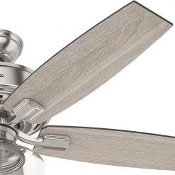 Bennett 52 in. LED Indoor Brushed Nickel Ceiling Fan with Globe Light Kit and Handheld Remote Control by Hunter -Hunter Sales brushed nickel hunter ceiling fans with lights 54188 4f 1000