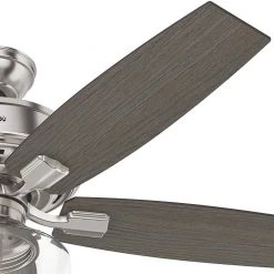 Bennett 52 in. LED Indoor Brushed Nickel Ceiling Fan with Globe Light Kit and Handheld Remote Control by Hunter -Hunter Sales brushed nickel hunter ceiling fans with lights 54188 c3 1000