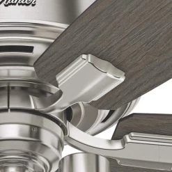 Bennett 52 in. LED Indoor Brushed Nickel Ceiling Fan with 3-Light Kit and Handheld Remote Control by Hunter -Hunter Sales brushed nickel hunter ceiling fans with lights 54190 44 1000