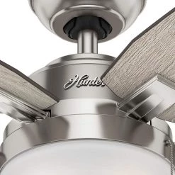 Antero 54 in. LED Indoor Brushed Nickel Ceiling Fan with Light by Hunter -Hunter Sales brushed nickel hunter ceiling fans with lights 59183 31 1000