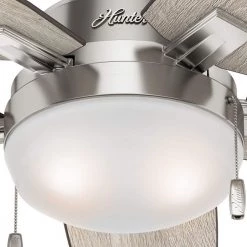 Antero 54 in. LED Indoor Brushed Nickel Ceiling Fan with Light by Hunter -Hunter Sales brushed nickel hunter ceiling fans with lights 59183 44 1000