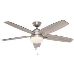 Antero 54 in. LED Indoor Brushed Nickel Ceiling Fan with Light by Hunter -Hunter Sales brushed nickel hunter ceiling fans with lights 59183 66 1000