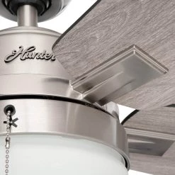 Antero 54 in. LED Indoor Brushed Nickel Ceiling Fan with Light by Hunter -Hunter Sales brushed nickel hunter ceiling fans with lights 59183 c3 1000
