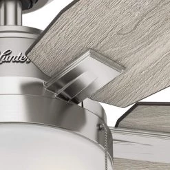 Antero 46 in. LED Indoor Brushed Nickel Ceiling Fan with Light by Hunter -Hunter Sales brushed nickel hunter ceiling fans with lights 59212 1d 1000