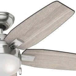 Antero 46 in. LED Indoor Brushed Nickel Ceiling Fan with Light by Hunter -Hunter Sales brushed nickel hunter ceiling fans with lights 59212 40 1000