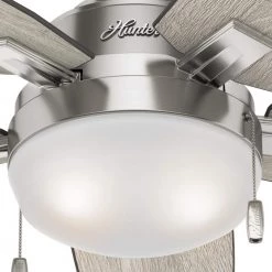 Antero 46 in. LED Indoor Brushed Nickel Ceiling Fan with Light by Hunter -Hunter Sales brushed nickel hunter ceiling fans with lights 59212 66 1000